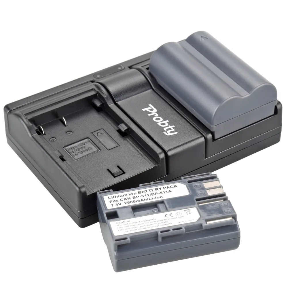 2Pcs BP-511 BP511A Battery + USB Dual Charger For Canon EOS 10D 20D 20Da 30D 40D 50D 300D D30 D60 PowerShot G1 G3 G3X G5 Camera