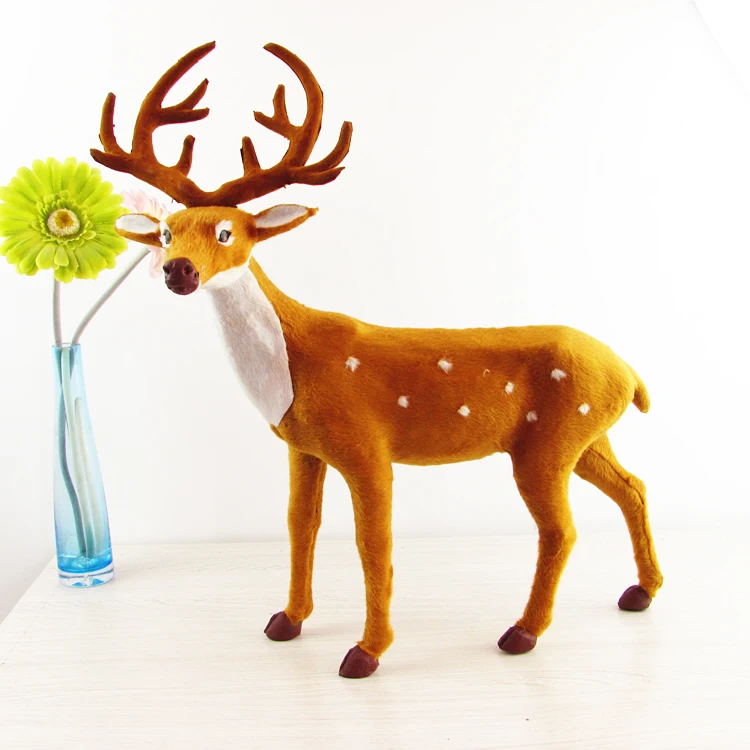 large 41x52cm sika deer model ,plastic& furs simualtion deer toy handicraft home decoration Xmas gift w5742