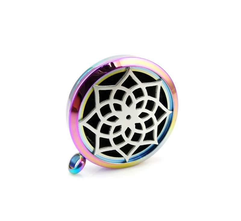 With Chain Gift Lotus 20mm 25mm 30mm Stainless Steel Essential Oils Aromatherapy Locket Perfume Diffuser Necklace