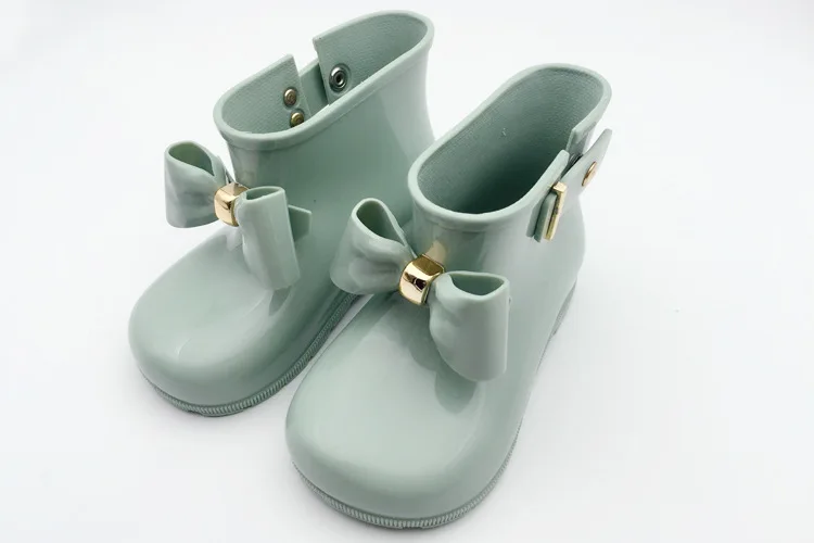 Big Size Children Boots Mini Girls Rainboots bowknot Jelly Shoes Boys Rain Boots Short Water Shoes Children Boots 4 colors