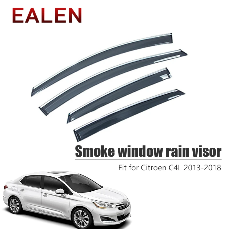 

EALEN For Citroen C4L 2013 2014 2015 2016 2017 2018 Vent Sun Deflectors Guard Accessories 4Pcs/1Set Smoke Window Rain Visor