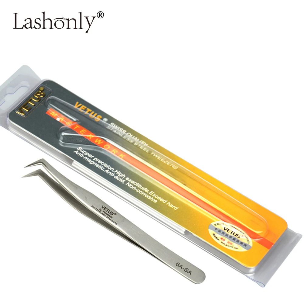 Lashonly 6A-SA Pinzette per ciglia 3D/6D Volume Estensione ciglia VETUS Migliore qualità Fan Lash Pinzette Strumento di trucco per il salone