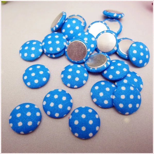 225 pcs 15 color mix   15mm DOT Fabric Covered flat back Buttons, Cloth Covered Buttons, garment accessories,XK5642