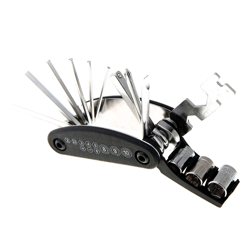 HOT Carbon Steel MTB Bike Tools Set MultiBicycle Repair Tool Kit Hex Spoke Wrench Cycling Screwdriver 16 In 1 Multi Repair Tools