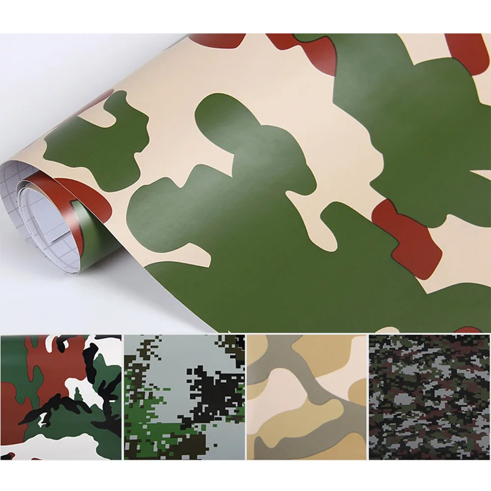 152x20cm Camouflage Vinyl PVC Car Sticker Wrap Film Digital Woodland Army Military Green Camo Desert Decal For Auto Motorcycle