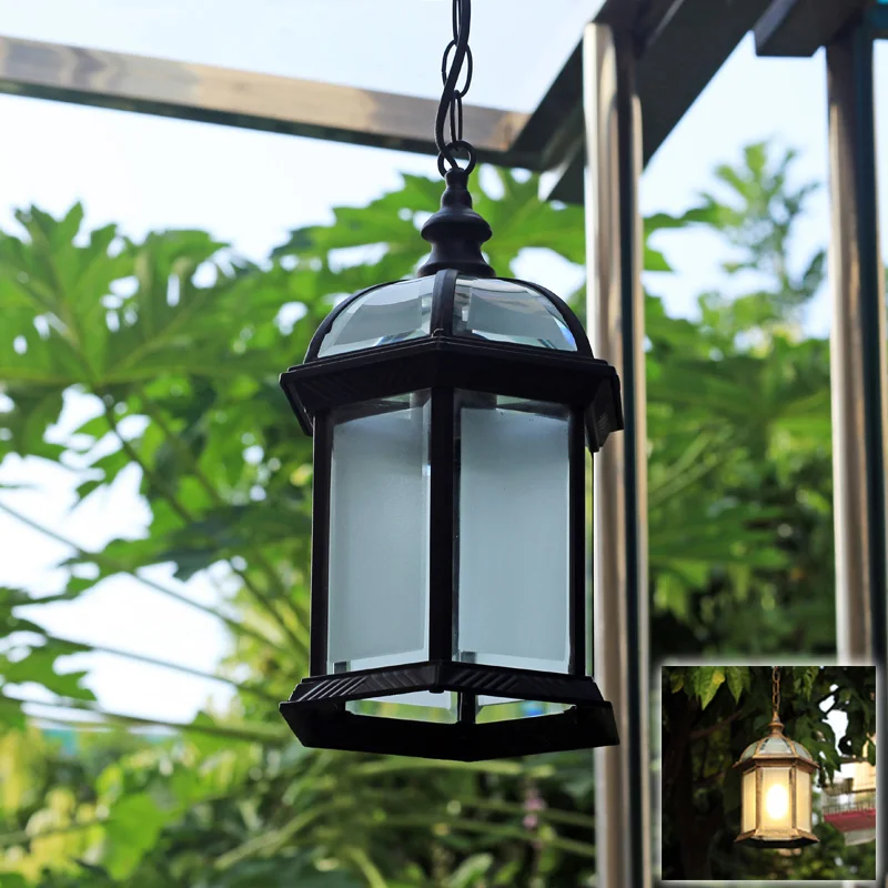 Waterproof LED pendant birdcage hanging lamp light European American retro vintage classic outdoor hanging light lamp chandelier