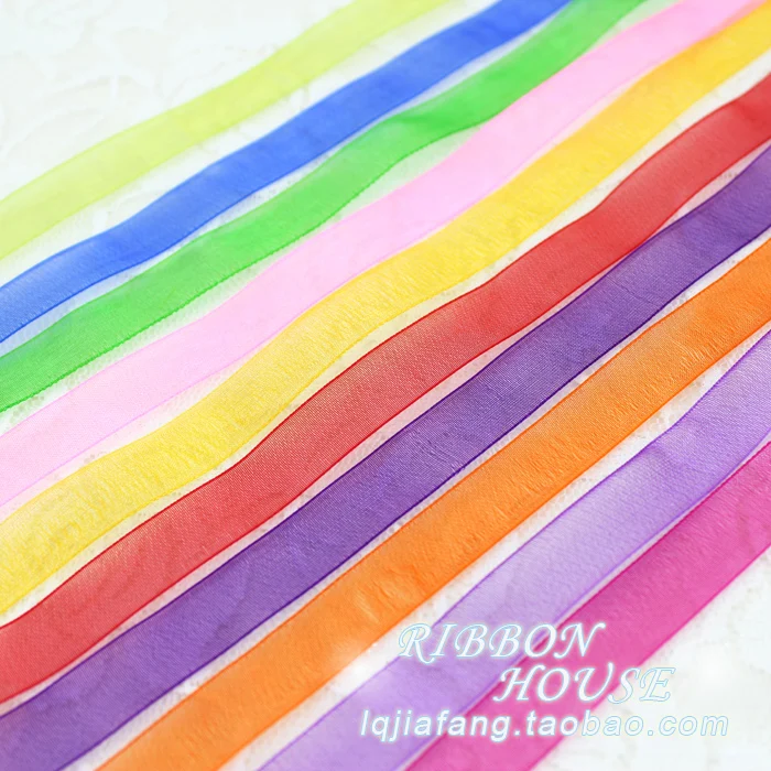 45meters/lot (50 yards/roll)1/2\'\'(12mm) Organza ribbons  white gift wrapping decoration Christmas ribbons Sewing Fabric Hand DIY