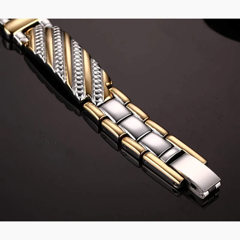 Vinterly Steel Magnetic Bracelet Male Hand Chain Health Energy Bracelet Men Stainless Steel Bio Magnetic Bracelets For Men Women