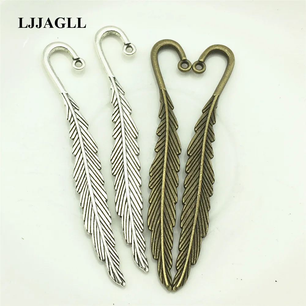 4pcs Trendy Alloy BIG Book Mark Metal Alloy Bookmark Charms Hanging Pendant 12*80mm Diy Jewelry Accessories Findings