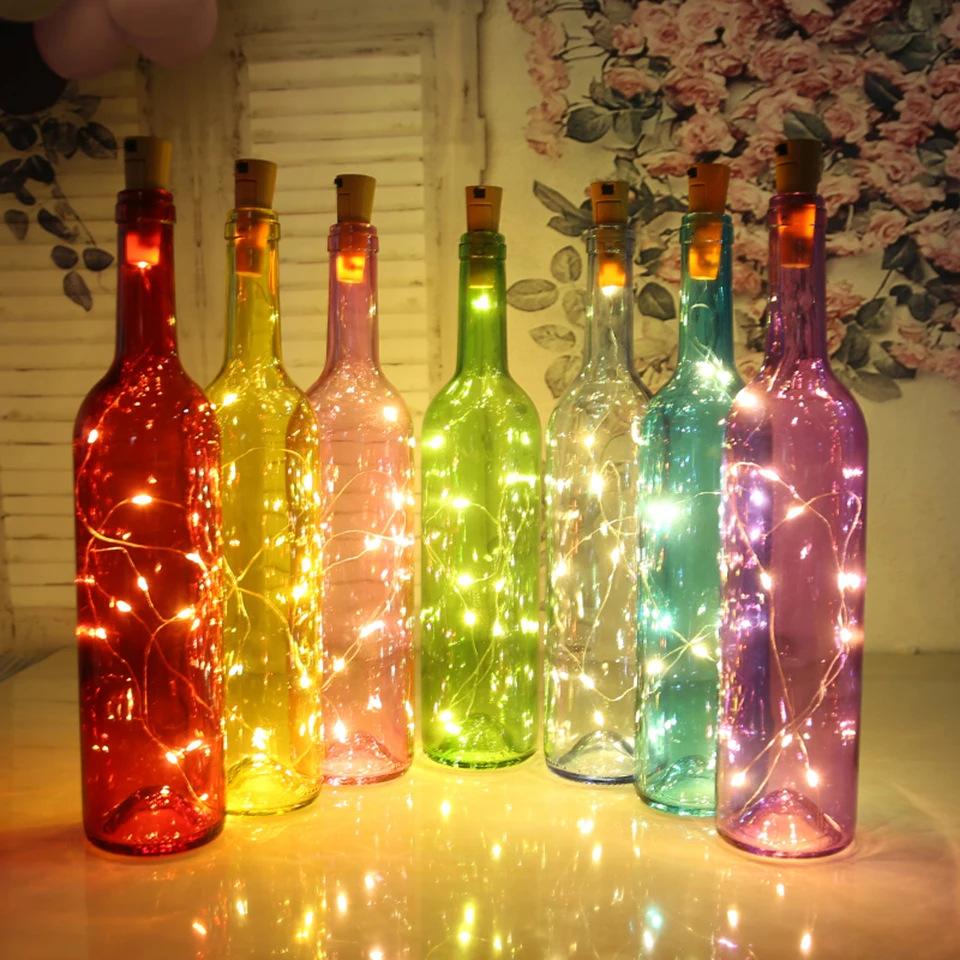 1M 2M Mini LED Holiday String Lights Bottle Cork Lights For Indoor Outdoor Wedding Christmas Glass Craft Decoration Led lights