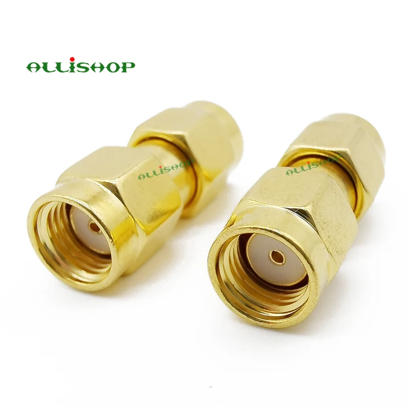 100Pcs Straight RP SMA Male to RP SMA Male Plug RF Coaxial Adapter Coupler Converter for Audio FPV Antennas Radio