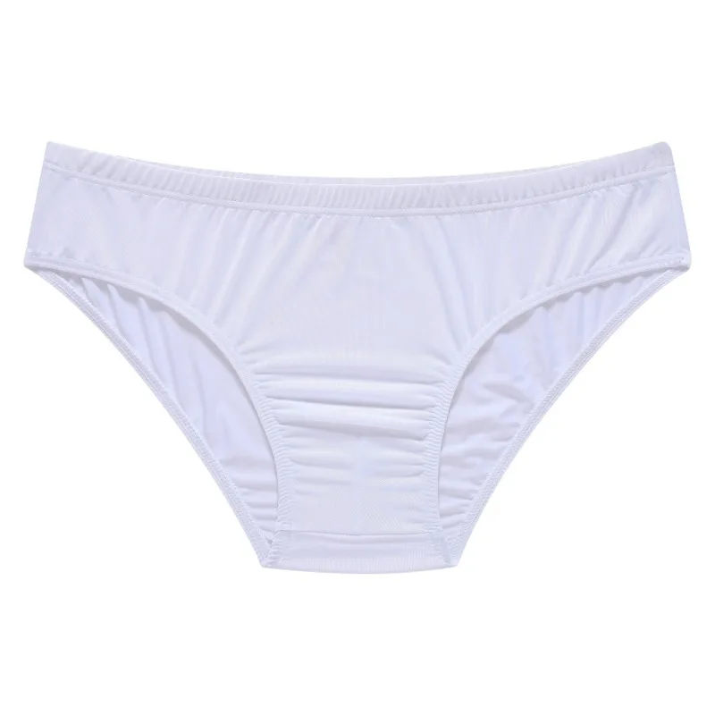 Ice Silk Solid Simple Style Mens Briefs Low Waist Thin Breathable Man Underwear Sexy Seamless U Pouch Translucent Calzoncillos image 3