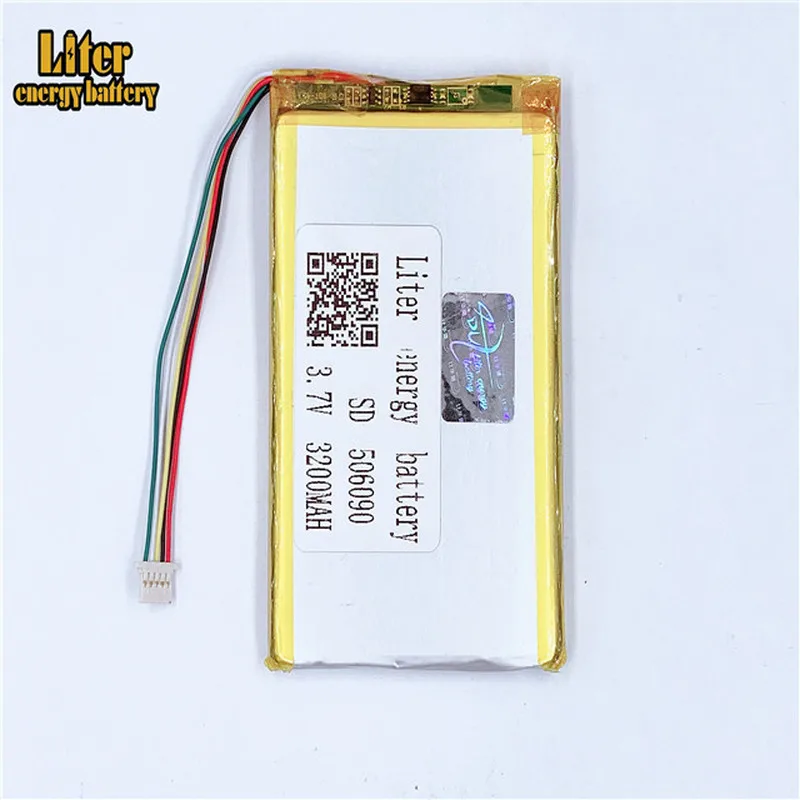 ปลั๊ก 1.0-5 P 506090 3200 mah 3.7 V คุณภาพสูง lipo แบตเตอรี่ลิเธียมโพลิเมอร์แบบชาร์จไฟได้แท็บเล็ต PC