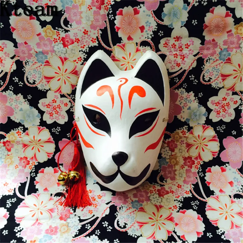 

Top Grade Handmade Full Face Hand-Painted Hotarubi no Mori e Cosplay Fox Mask Halloween Cartoon Girl Face Mask Character Costume