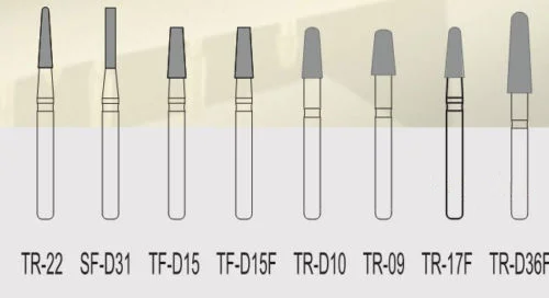 8 stks/set Tandheelkundige Voorbereiding Burs Porselein Legering Inlay en onlay goede kwaliteit Fg Bur