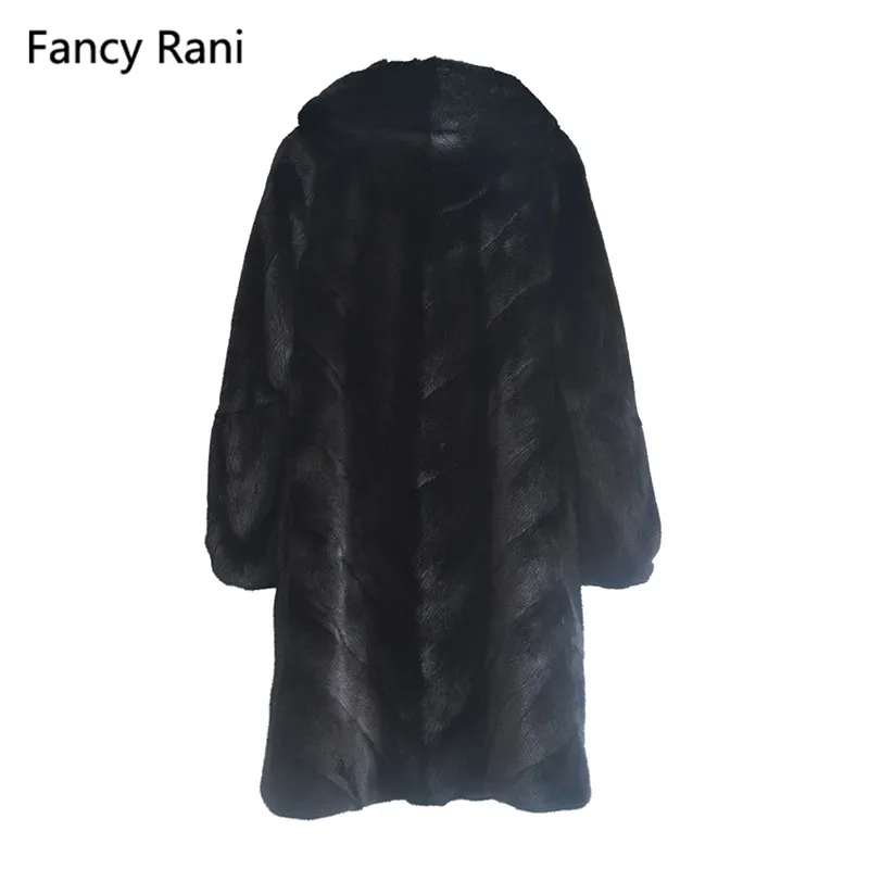 Fancy Rani Damesjas 100% Echte Nertsbont Met Capuchon Overjas Winter Warm Vol Pelt Natuurlijke Bontjas Van Hoge Kwaliteit Nertsen Lange Jas