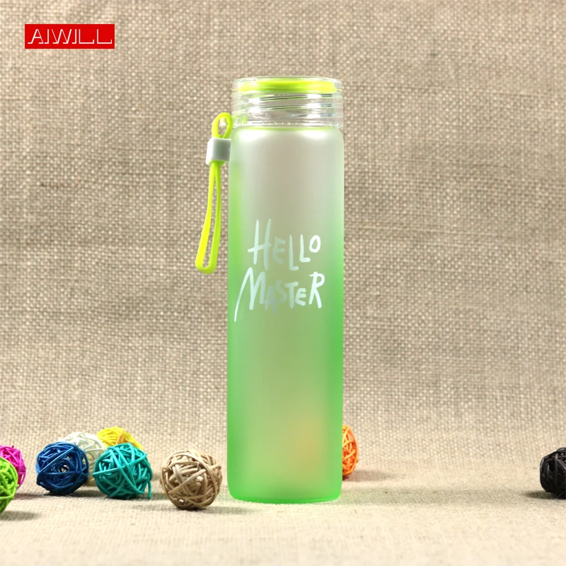 Aiwill 2024 High Boro silikat glas Wasser flasche Tour und Outdoor Wasser flasche mit Seil Slip für