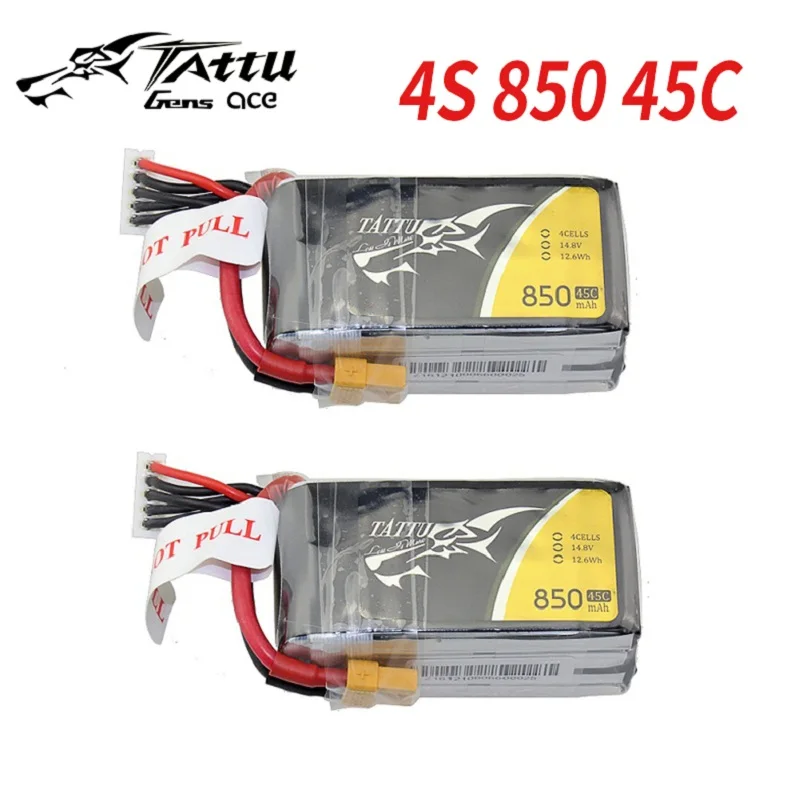 

2 Pack TATTU 3S Lipo Battery 850mAh 75C Battery 11.1V XT30 Plug 58MM*29MM*21MM FPV Frame Drone Quadcopter Helicopter RC Car