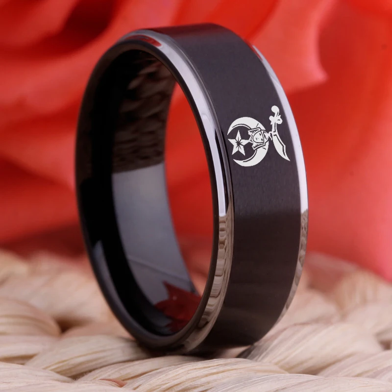 YGK Jewelry Shriner Design Freemason Mason Masonic Tungsten Rings for Men's Bridegroom Wedding Engagement Anniversary Ring