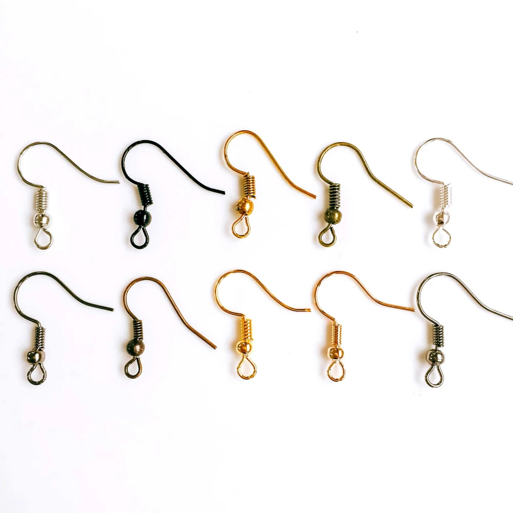 100pcs Multicolor Plated Earring Hooks Back Silver Color Gold Ear Base Supplies for Jewelry Finding EB-04