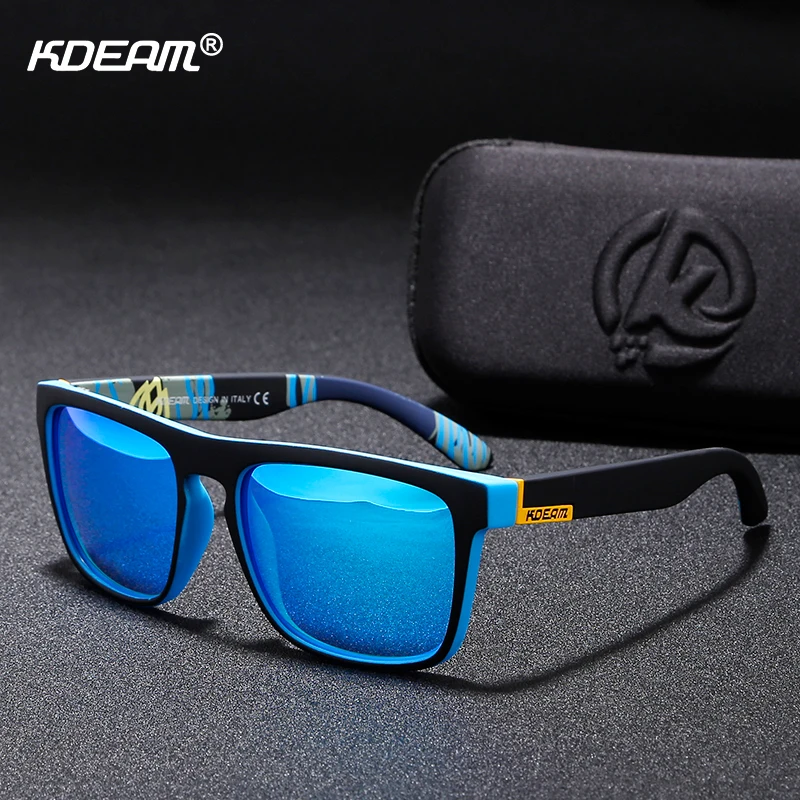 

KDEAM Top-sale Polarized Sunglasses Men Women Brand Designer Sport Sun Glasses UV400 Color-match Goggles With Hard Case CE