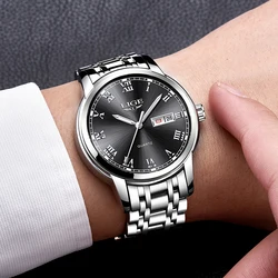 LIGE Top Luxury Brand uomo orologio sportivo uomo Casual Full steel Date orologi da polso orologi al quarzo da uomo relogio masculino