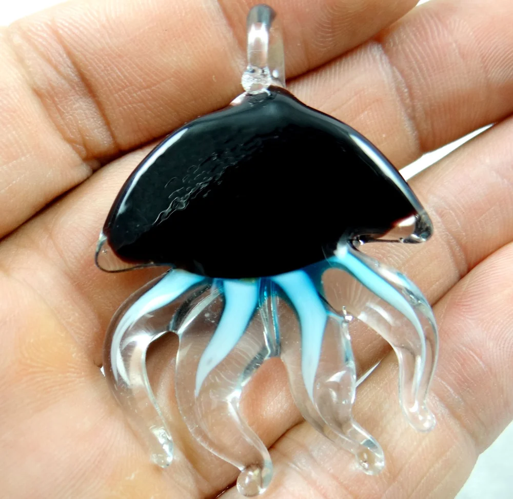 Multi-Color Liuli Coloured Glaze Glass Jellyfish Pendant necklace LOOSE BEADS P59