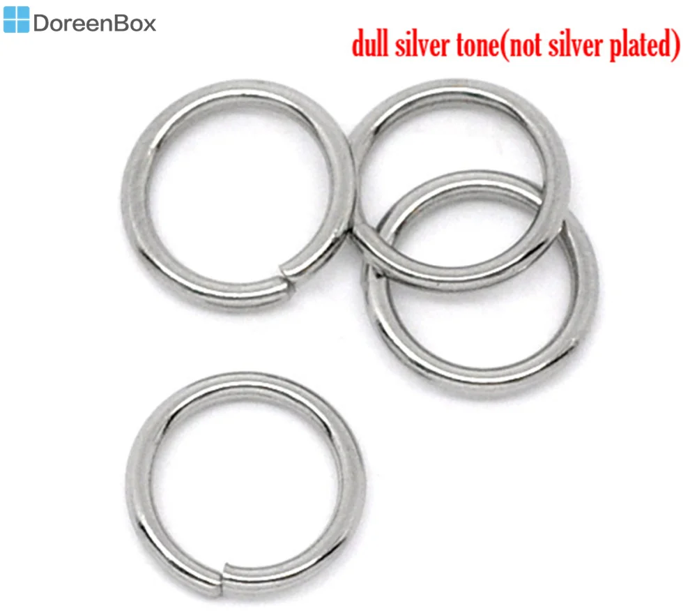 Doreen Box Lovely 500PCs Stainless Steel Open Jump Rings 8mm Dia. Findings for DIY Jewelry Making Jump ring  (B10272)