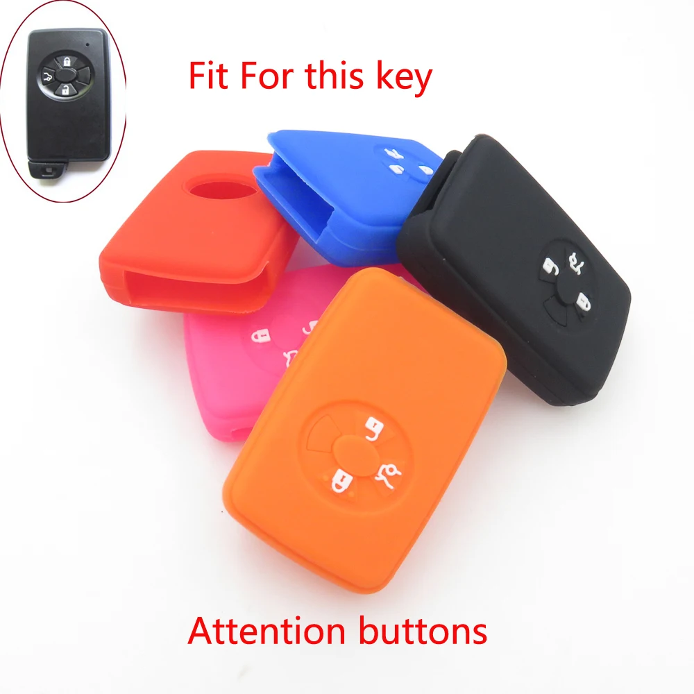 

Cocolockey Silicone Car Key Cover Holder Shell Fit for TOYOTA Smart Remote Key Case 3 Button No Logo