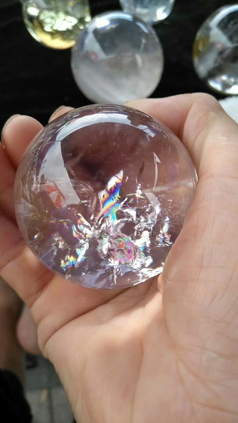 

35-40mm natural rainbow glue flower white transparent crystal ball crystal decorative accessories wholesale price