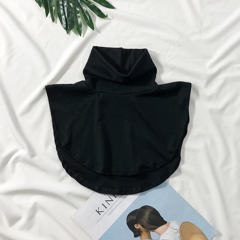 Cotton Womens Fake Collar Solid Turtleneck False Blouse Top Collar Black White Female Turtleneck Shirt Sweater Detachable Collar