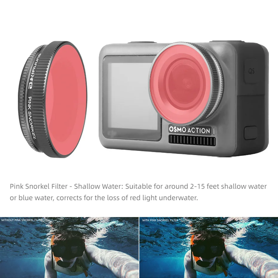 Für DJI OSMO ACTION Kamera Filter Tauchen Rot Magenta Rosa Farbe Filter Für Osmo Action UV Polar Optische Glas Objektiv zubehör