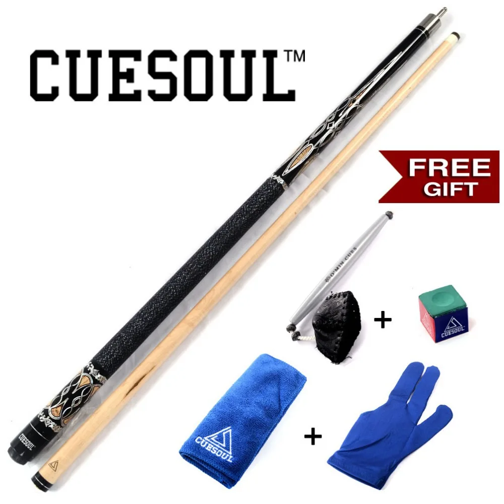 

CUESOUL Pool Cue Stick with Gift Free Cue Clean Towel+Billiard Chalk+Bridge Head ,Pool Cue With 13mm Cue Tip