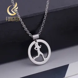 Sporty Running Girl Pendant Necklace For Women Lady Sports Jogging Fitness Pendants Jewelry