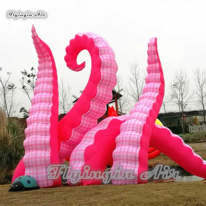 Customized Inflatable Octopus Leg Simulated Tentacle Pink Air Blow Up Devilfish Arm For Concert And Building Decoration