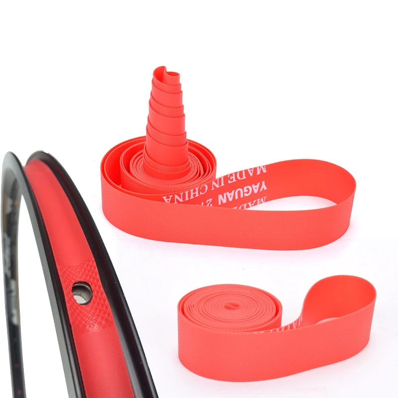 INBIKE Bicycle Tire Liner 2PCS 18mm Wide Anti-Puncture Red Belt MTB Road Bike Lining Pad Cycling Rim Tape Band Tube Protector