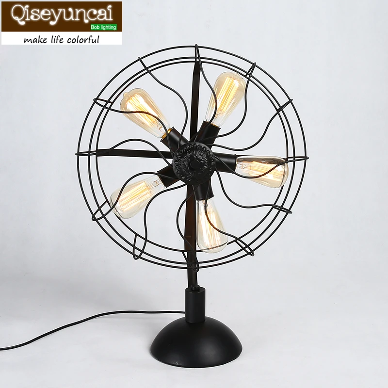 

Loft retro Desk Lamps of creative industries in the American village Tieyi bedroom lamp fan