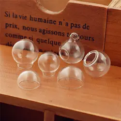 10 piezas 15-30mm bola de vidrio hueca cuentas de botella de vidrio de burbujas con agujero DIY Orbs accesorios de joyería cuentas de vidrio hechas a mano