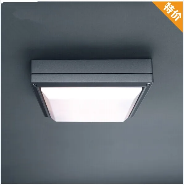 Fashion brief outdoor ceiling light square 27x27cm outdoor waterproof balcony gazebo door lamp with 2x18w  enegy saving light