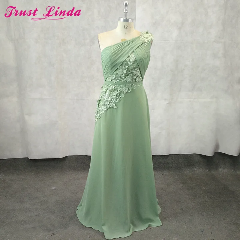 

Elegant Lace Appliques Bridesmaid Dresses One Shoulder Wedding Party Pregnant Dress