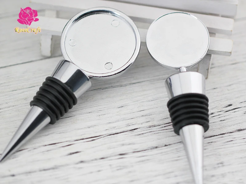 50pcs New  Zinc Alloy Blank Bottle Stopper Wine Storage Twist Cap Plug Reusable 31.2mm 36mm DIY Gifts Custom Logo