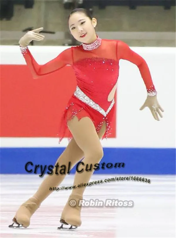 

Ice Figure Skating Dress For Kids Fashion New Brand Competition Figure Skating Dresses Crystal Custom DR3616