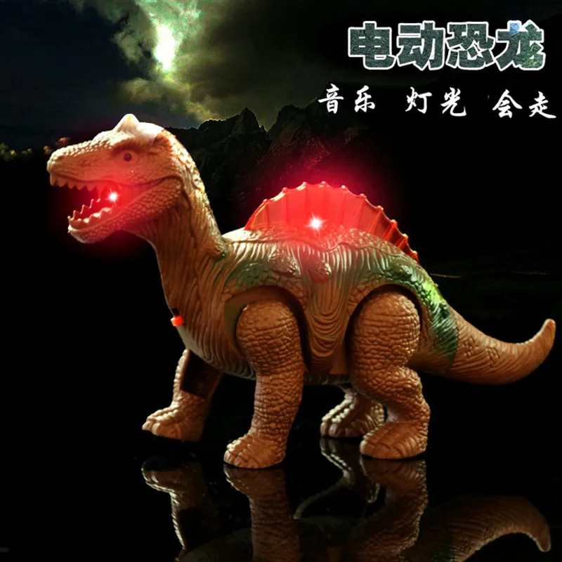 New Electric Luminescent Toys Simulation Dinosaur Model Can Light/Walk/Sound Children's Toys and Gifts Night Market Stall Toys