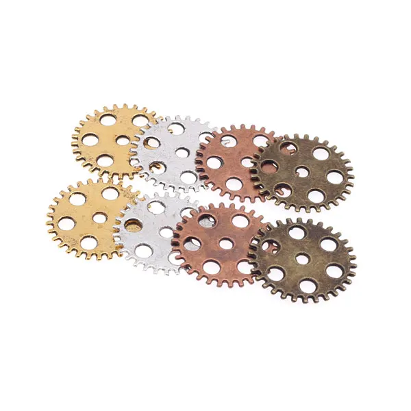 20pcs per lot Sale 25mm Round Metal Part with Holes DIY Steampunk Gears Component Jewelry