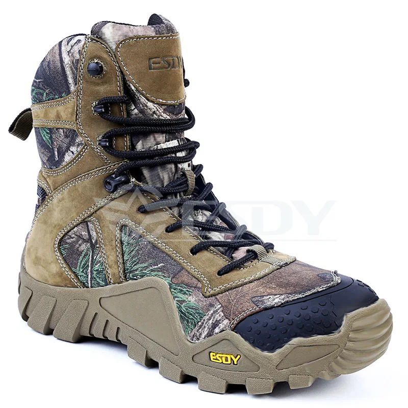 

Men Leather Waterproof EVA Solid Sole Boots Shoes Outdoor Climbing Hiking High Tube Lacing Ankle Shoe Boot