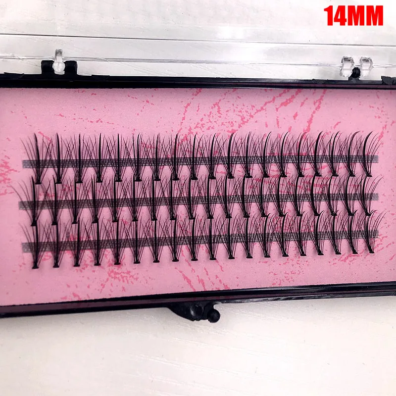 Wholesale 50 Trays Pro 57 Knots Black Tapered Individual False Eyelashes Eye Lash Makeup Extension 8mm 10mm 12mm 14mm L1604