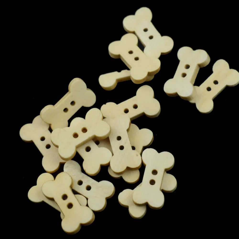 Wood Sewing Buttons for Crafts, 2 Holes, Bone, Natural Color, DIY, Scrapbooking Accessories, 100Pcs