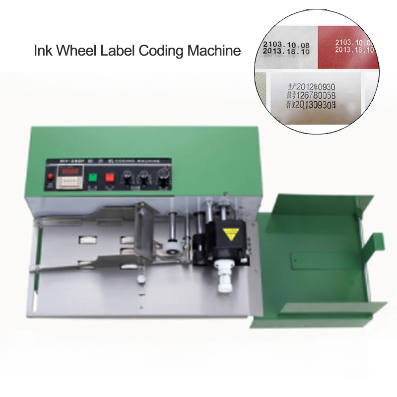 Ink wheel marking machine Digital continuous automatic code printing machine Print production date food packag bag printer 1pc