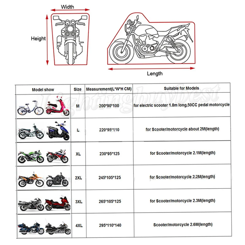 Capa da motocicleta para Harley Davidson, Street Glide, Electra Glide, Ultra Classic, FLHTCU, Road King, Touring, Honda, GL, Anti-UV, XXXXL