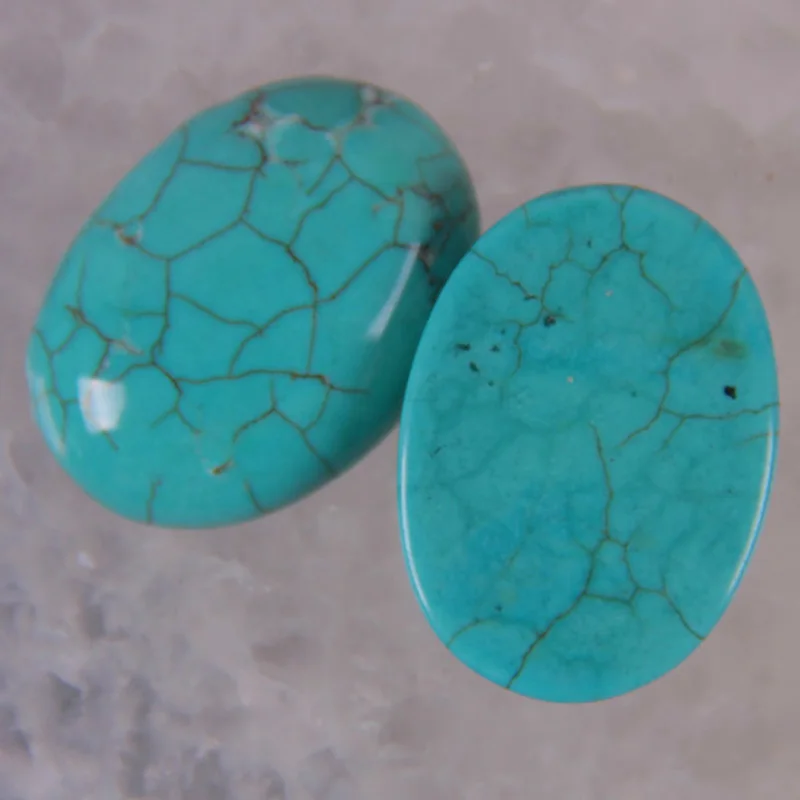 25x18MM Turquoise Oval Cabochon CAB GEM Bead (2 pcs/lot) H036